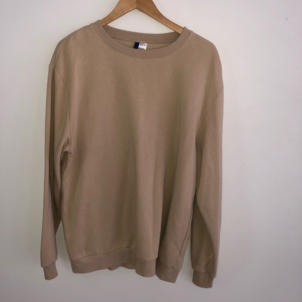 Tan Divided Crewneck Sweatshirt